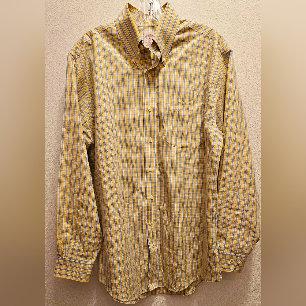 Brooks Brothers Yellow Plaid Men's Shirt